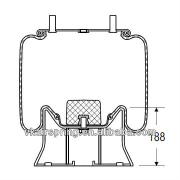 CARDI 58050900 Air bellow 1R12-703 rubber air suspension system/ truck spare parts alloy piston