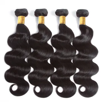 Grade 10A Peruvian Virgin Cuticle Aligned Body Wave Human Hair Bundles 4 Bundles