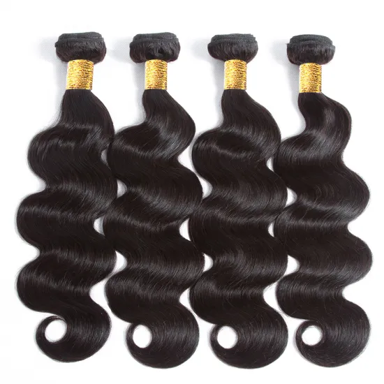 Grade 10A Peruvian Virgin Cuticle Aligned Body Wave Human Hair Bundles 4 Bundles