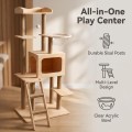 Modern Eco-Friendly Cat Tree Tower Large Indoor Climbing Frame Wooden Cat Scratcher Luxury Apartment Multi-Layer Stable Carton