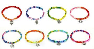 Multicolored acrylic bead bracelet for women