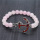 Bracelet de pierres précieuses extensibles de perles rondes de quartz rose 8MM avec pièce d&#39;alliage d&#39;ancre de Diamante