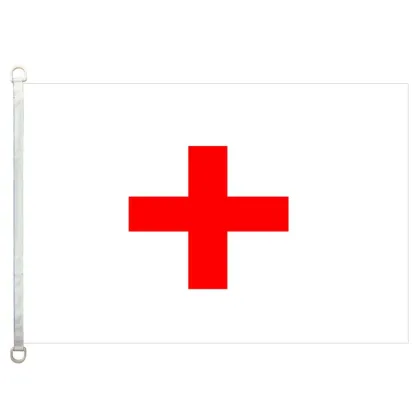 Blanc croix rouge flag 100% polyster 90*150CM