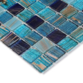 Внешняя декоративная мозаика стеклянная темно-синяя плитка