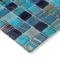 Exterior Decorative Mosaic Glass Dark Blue Tiles