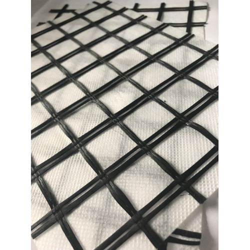 Géogrille composite en fibre de verre enduite avec géotextile non tissé