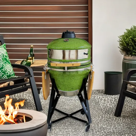 High-Quality 21 Inch Ceramic Kamado BBQ Oven for Outdoor Pizza Grilling - Direct Factory Sale