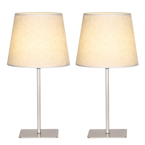 Set of 2 Metal Square Base Desk Lamp