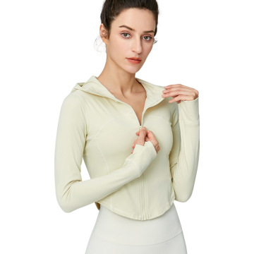 Women's High Quality Autumn Zipper Hooded Yoga Jacket