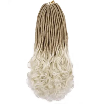 22 Inch Brown Red Black Long Straight Goddess Locs With Curly Ends Synthetic Goddess Faux Locs Crochet Braiding Hair Extensions