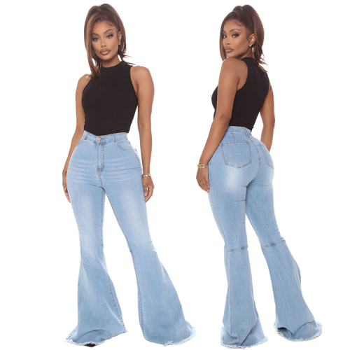 Slim Wide-legged Cowboy High Waisted Classic Flared Denim Pants Supplier