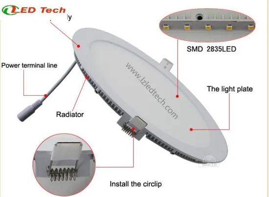 Cool white round panel light 6'' 8'' slim panel 12w 18w round led panel