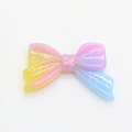 Gradient Color Flat Back Mini Bowknot Shape Resin Cabochon 100pcs Girls Hair Clothes Accessories DIY Decor Charms