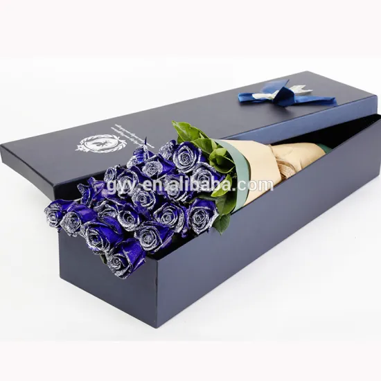 Luxury Blue Rose Packaging, High Grade Flower Cardboard Box, Full Love Flower Box
