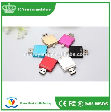 square full coulor aluminum OTG USB flash drive for I4,4s,I5,5s,I6,I7 PLUS