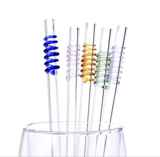 custom Borosilicate colored straws glass drinking straws