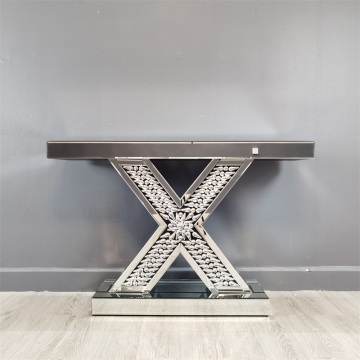 wide mirrored console table