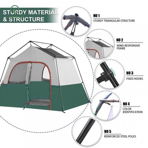 Large Instant Cabin Tent 6 Person Outdoor Windproof Fabric Cabin Tent Manufactory