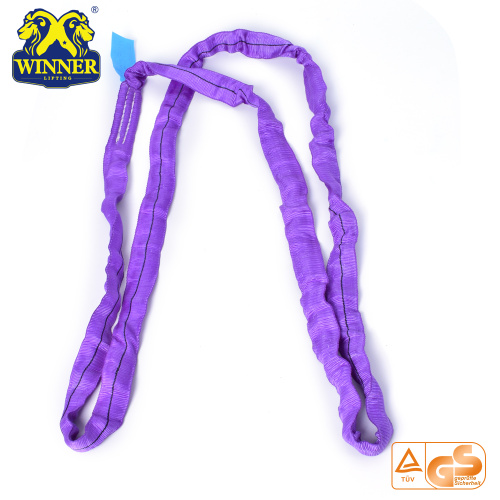 1T Purple Lifting Rodada Sling Cinto De Amarração De Carga