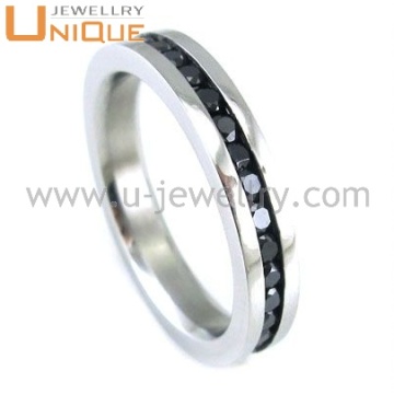 Wholesale Stainless Steel Cubic Zirconia Rings (R0224 )