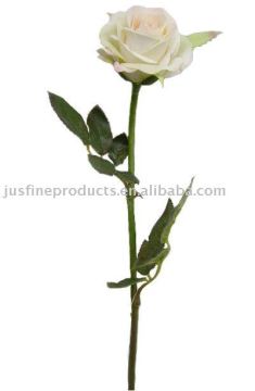 Fake Flower of 18.9" Silk Rose Stem, Single Stem Silk Flowers, Small Artificial Flowers