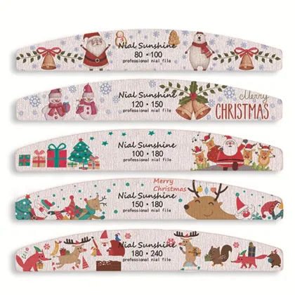 Christmas Limited Nail File Polishing Strip Sponge Nail Trim Rub