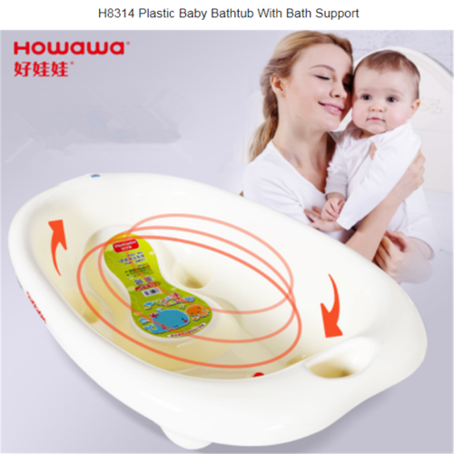 Bañera de plástico para bebé con soporte de baño