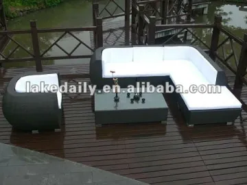 Modern outdoor sectional sofa set with chair/coffee table/stool