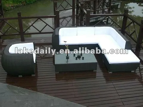 Modern outdoor sectional sofa set with chair/coffee table/stool