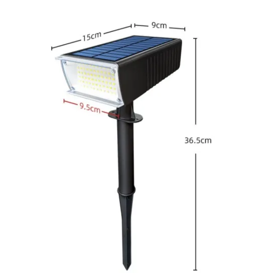 Solar-Powered IP65 Waterproof LED Garden Lamp - 72 Leds 2w 350lm Pathway Light