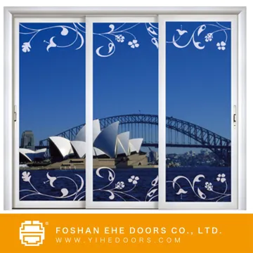 Three leaves flower glass sliding door alumiuium sliding door