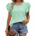 Casual Petal Sleeves blouse high quality t shirt