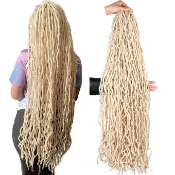 wholesale afro Synthetic 36 inch Nu Faux Locs Crochet hair Distressed Crochet Soft Faux Locs for black women omber colored locs