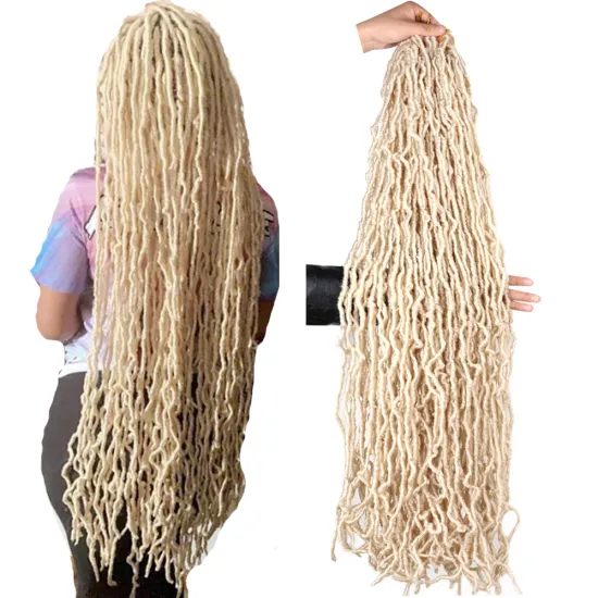 wholesale afro Synthetic 36 inch Nu Faux Locs Crochet hair Distressed Crochet Soft Faux Locs for black women omber colored locs