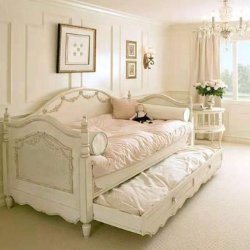 Hot Selling French Style Solid Wood Antique Sofa-Cum-Bed Folding Living Room Furniture