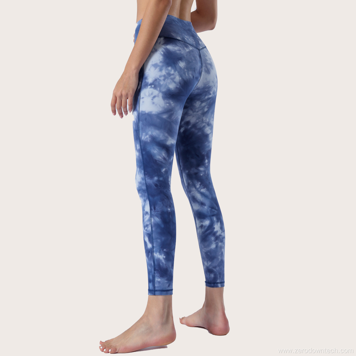 high waist hip tie-dye yoga fitness nine-point pants