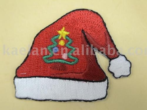 Christmas Hat Embroidered Badge