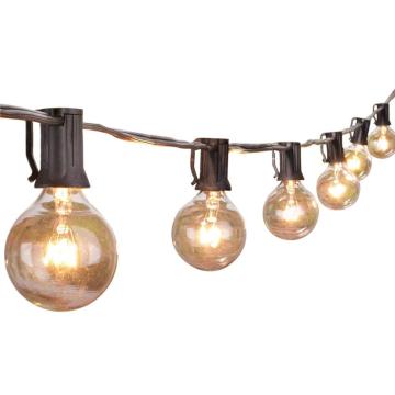 25ft G40 Globe String Lights - Clear Bulbs, UL จดทะเบียนไฟสนามหลังบ้านสำหรับการแขวนในร่ม/กลางแจ้ง
