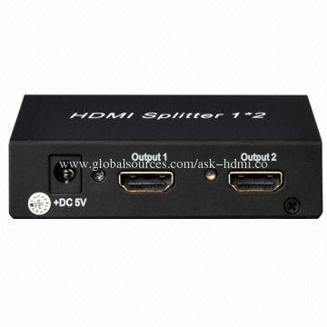 1.3V HDMI Splitter, 1 x 2, Supports 3D with 5V DC/1A Power Supply