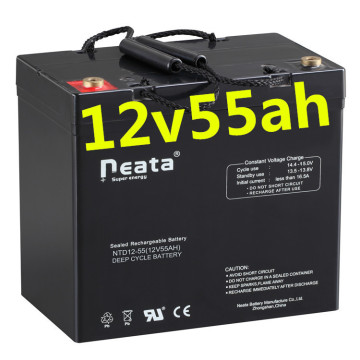 Neata high quality 12v 55ah sealed lead acid battery of green energy