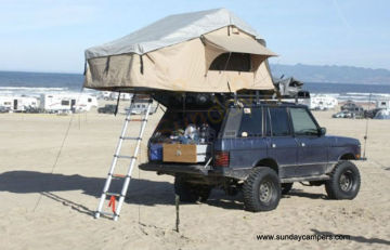 Luxury resort tent on car roof