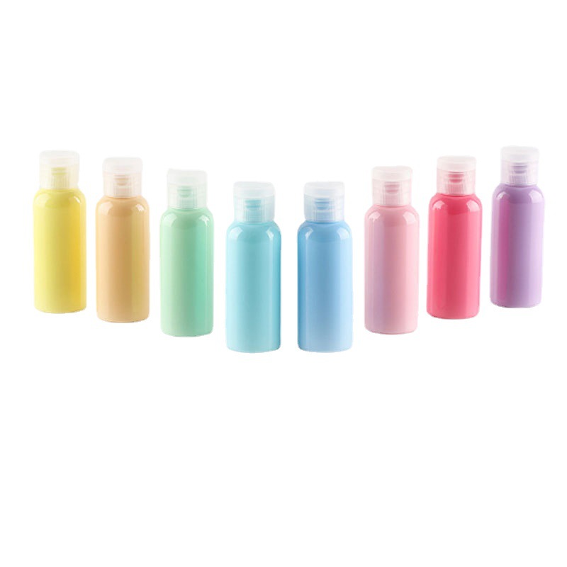 all'ingrosso 30 ml 50 ml da 60 ml da 100 ml Colori di plastica Piet vuoto Flat piatto per lozioni liquide in sapone con coperchio a vite