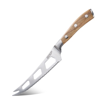 Zebra Wood Multifunction Cheese Knife Set - 5.5 Inch Serrated Cheese & Butter Tomato Knife