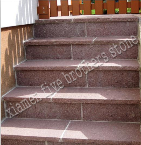 Straight Stair Plate in Porphyry Flamed& Brushed