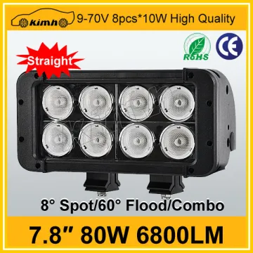 waterproof led light bar 7.8" 80W rally led driving light bar