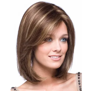 Aishili Bobo Head Synthetic Wig Medium Wigs Natural Straight golden Hair synthetic hair wig  for Women