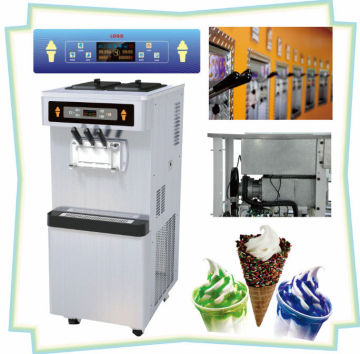 Full Stainless Steel Soft Serve Yogurt Machine With 3 Flavors, Automatic Ice Cream Machine For Super Market