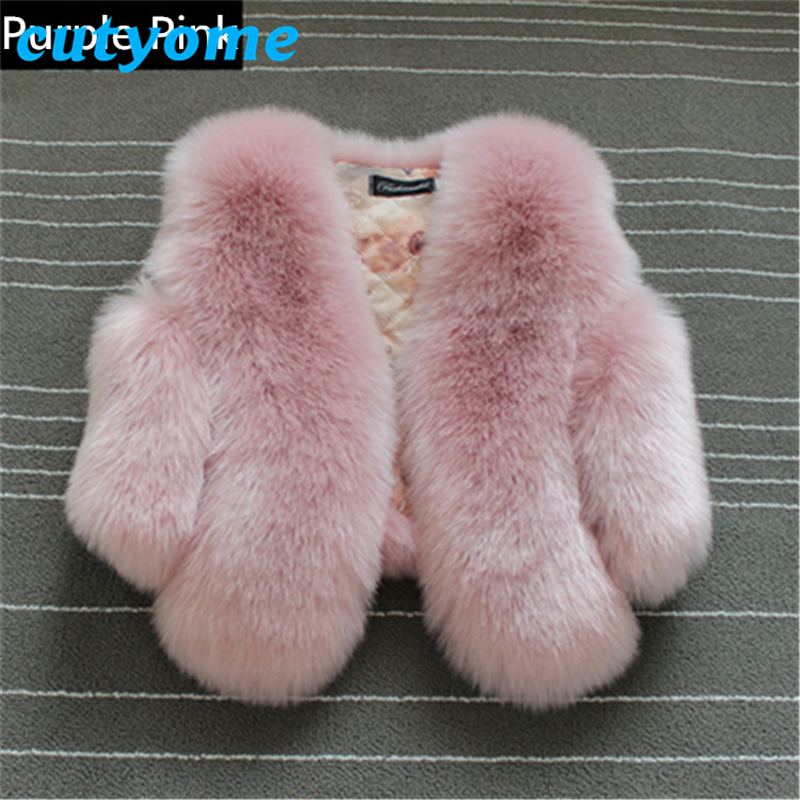 Cutyome Baby Girls Rabbit Fur Vest Jacket Fashion Children Black Sleeveless Faux Fur Bolero Coat 2017 Winter Kids Warm Waistcoat