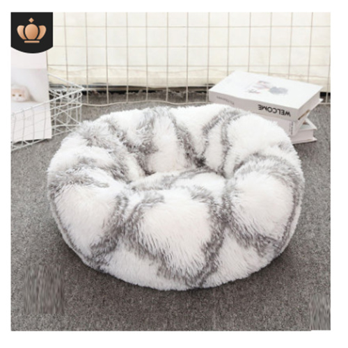 plush round pet litter kennels padded cat bed