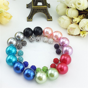 Shamballa Crystal Stud Earring For Women Shell Pearl Earring